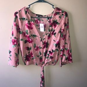 Floral pink shirt